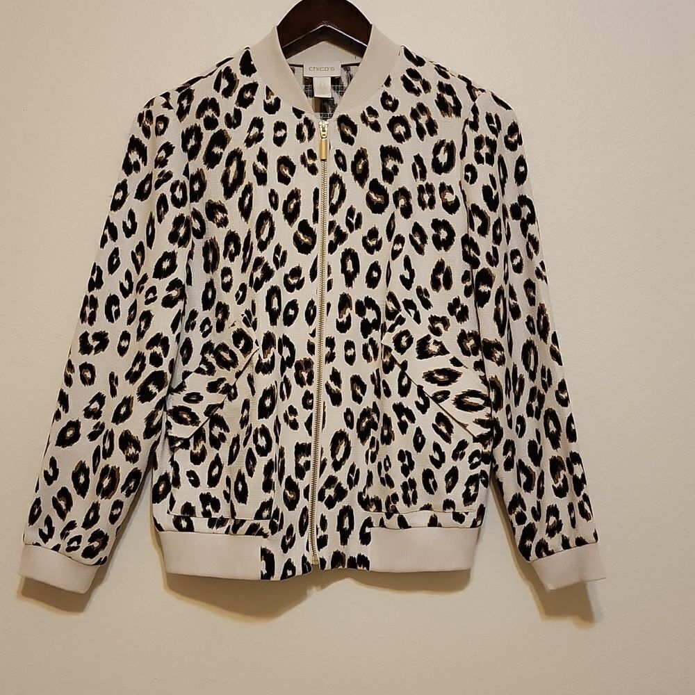 Chico's Leopard Jacket Size 0 (s)